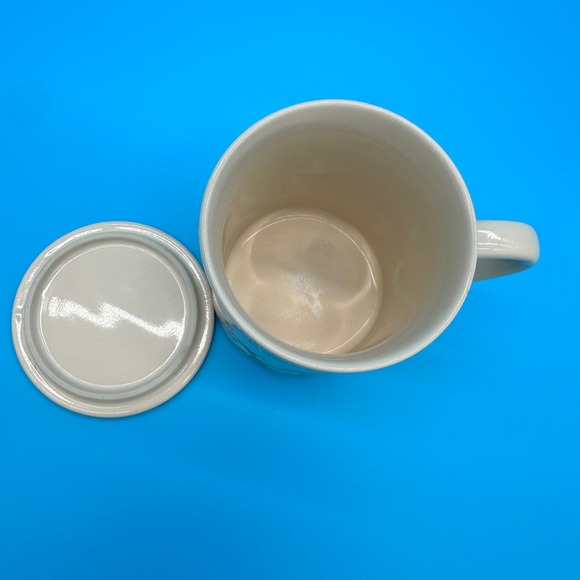 Vintage 1986 Hallmark Mug Mates Ann Wilson Woodland Bunny Mug with Coaster Lid - Picture 3 of 7